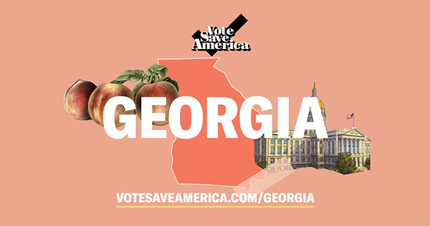 This graphic says "Vote. Save America."